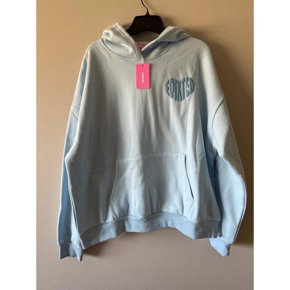 Edikted Major Love Hoodie Light Blue Hoodie XL NWT